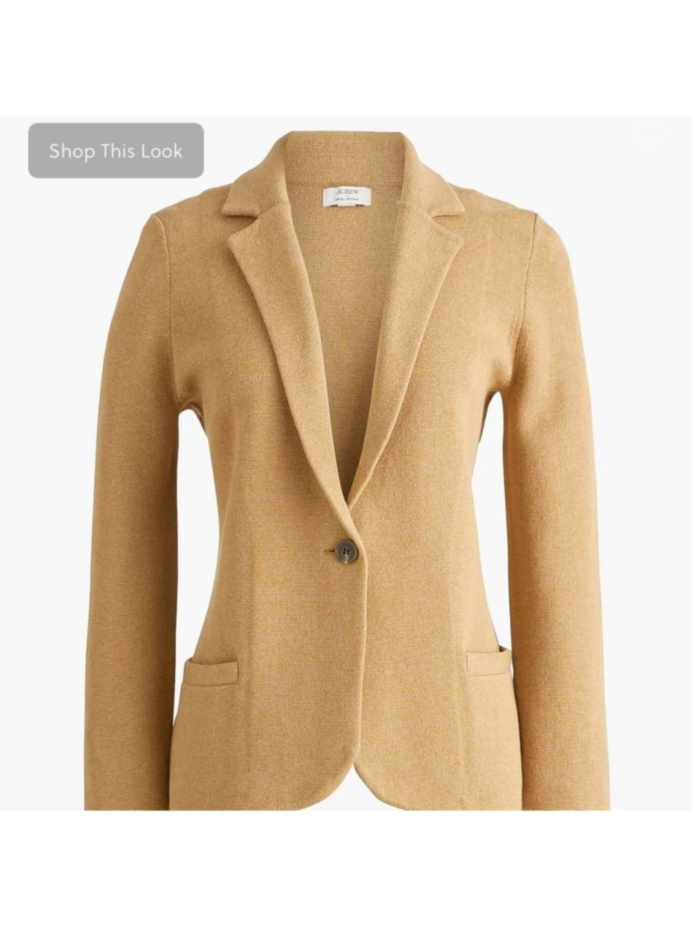 J Crew tan/camel sweater blazer with a relaxed fit